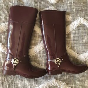 Maroon Michael Kors rain boots (MAKE AN OFFER!)